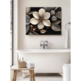 thumbnail image 6 of Gold Black Flower Wall Art for Living Room,Canvas Picture Wall Decor for Bathroom Bedroom,Blossoming Botanical Prints Leaf Painting Artwork for Office Kitchen Hallway Dining Room Home Decor 12"x16", 6 of 8