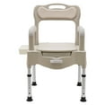 thumbnail image 3 of Portable Toilet Chair, Modern Grey White Bedside Commodes Chair, Height Adjustable Commode Toilet for Home Use, 3 of 23