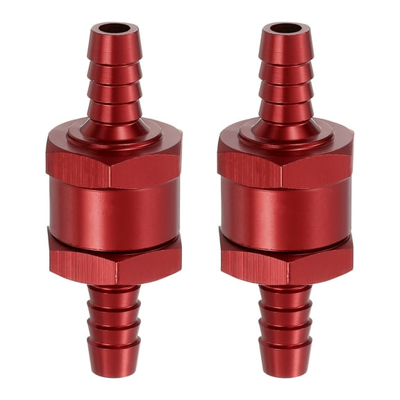 2Pcs 8mm (5/16") Fuel Check Valve, Non-Return Inline One Way Check Valve, Red