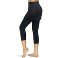 thumbnail image 4 of Women Tennis Skirted Leggings Pockets Elastic Sports Yoga Capris Skirts Legging, 4 of 5