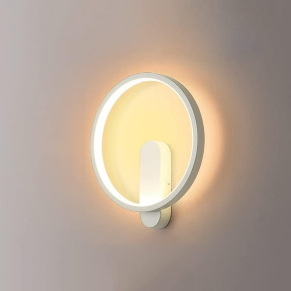 Ring Wall Sconce LED Wall Mount Lamp Minimalist Wall Wash Light, 16W Circular Indoor Wall Lighting Fixture, Living Room Home Decor Wall Lamps, Bedroom Headboard Lights