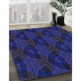 thumbnail image 3 of Ahgly Company Machine Washable Indoor Round Transitional Sapphire Blue Area Rugs, 4' Round, 3 of 7