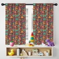 thumbnail image 5 of Blackout Kids Curtains,Colorful Dinosaurs Abstract Shapes Pattern Childrens Insulated Curtains Set Of 2,Bedroom Essentials,Toddler Room Decor 42"x54", 5 of 5