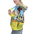thumbnail image 2 of Masiiu Bluey Print Women's Casual Pocket Hoodies Long Sleeve Fashion Drawstring Pullover Tops-Small, 2 of 7