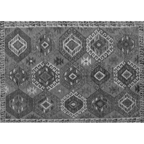 Ahgly Company Indoor Rectangle Southwestern Gray Country Area Rugs, 2' x 4'