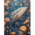 thumbnail image 1 of Qisvanset Framed Canvas Wall Art, 12x16 Inch Pink Narwhal Floral Ocean Girl Nursery Art, 1 of 5