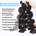 thumbnail image 2 of Body Wave Bundles Human Hair Weave single Bundles Body Wave Brazilian Virgin Hair Wet And Wavy Bundle 12A Grade Unprocessed Human Hair Extensions Natural Black 10 Inch, 2 of 3