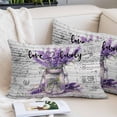 thumbnail image 2 of Purple Spring Floral King Pillow Covers, Lavender Vintage Summer PlantsSoft Breathable Throw Pillow Cases with Invisible Zipper, Decorative Pillowcase Pillows Protectors for Sofa Bed Couch 20"x36", 2 of 9