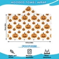 thumbnail image 2 of Halloween Simple Pumpkin Pattern Hooded Bath Towel，50"x30" for Ages 3 To 12 Kids, Quick Dry Lightweight Soft Microfiber Hood Beach Towel Cover Up for Kids, 2 of 7