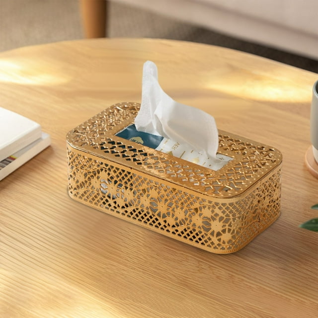 Deal of the Day! Desktop Wrought Iron Tissue Box Living Room Bedroom Cardboard Box