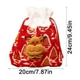 thumbnail image 3 of Cloth Christmas Bags,Christmas Drawstring Doll Gift Bags with Snowman,Reindeer,Santa,Bear Designs,Cute Xmas Cloth Giftbags for Kids Presents Candy,Medium Size Reusable(Santa), 3 of 9
