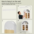 thumbnail image 6 of Ludatido Bathroom Medicine Cabinets with 2 Doors, Wall Mounted Medicine Cabinets with Adjustable 4 Shelves, Arched Design Medicine Cabinet with Glass&Semi-Circular Storage for Bathroom (Black), 6 of 7