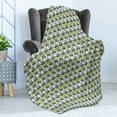 thumbnail image 4 of Tropical Soft Flannel Fleece Throw Blanket, Botanical Modern Pattern Design with Exotic Palm Leaves and Geometrical Shapes, Cozy Plush for Indoor and Outdoor Use, 70" x 90", Multicolor, by Ambesonne, 4 of 5