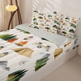 thumbnail image 3 of Manfei Cartoon Tent Zipper Full Size Comforter Sets with Fitted Sheet and 2 Pillowcases,Woodland Camping Theme Zipper Bedding Set,White,Light Gray Reversible,4pcs, 3 of 8