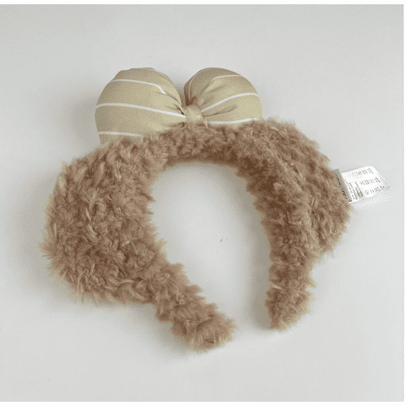 FOO-LON DOG Fluffy Bow Headband – Soft Plush Hairband for Makeup, Skincare & Everyday Wear