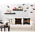 thumbnail image 6 of Halloween Decorations Throw Pillow Covers Set of 4 Happy Halloween Pillow Case Black & Orange for Cushion Sofa Bed Outdoor Decor, 20 x 20 Inches, 6 of 6
