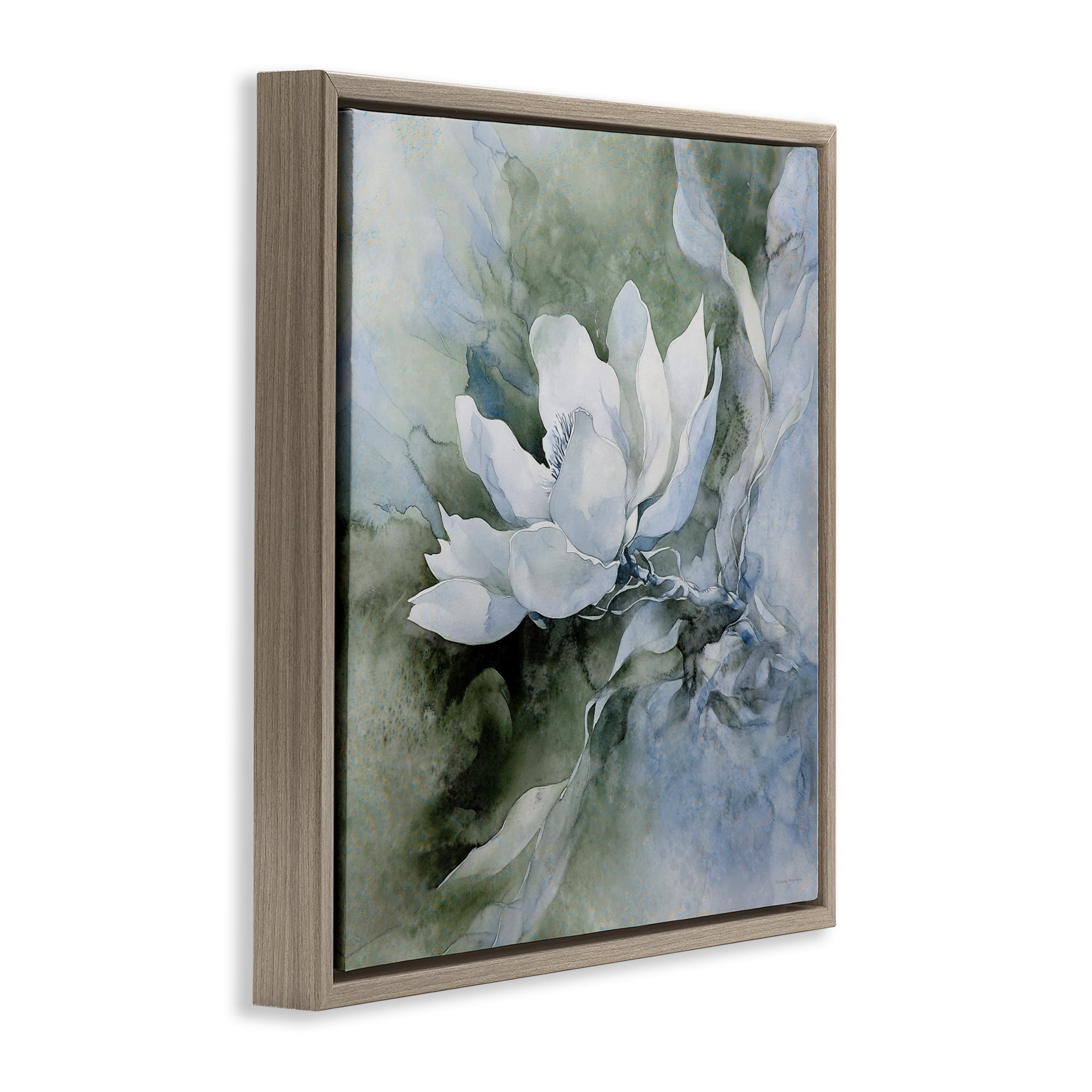 Stupell Industries Fluid Whimsical Flower Brown Framed Floater Canvas Wall Art, design by Svetlana Aleynikova