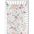 thumbnail image 6 of Sweet Jojo Designs Watercolor Floral Pink and Grey Fitted Crib Sheets 2 Piece Set, 6 of 6