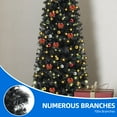 thumbnail image 5 of Dextrus 6FT Pre-lit Pencil Artificial Christmas Tree, Holiday Slim Christmas Tree with 700 Branch Tips & 200 Lights, Remote Control,11 Modes, Black, 5 of 9