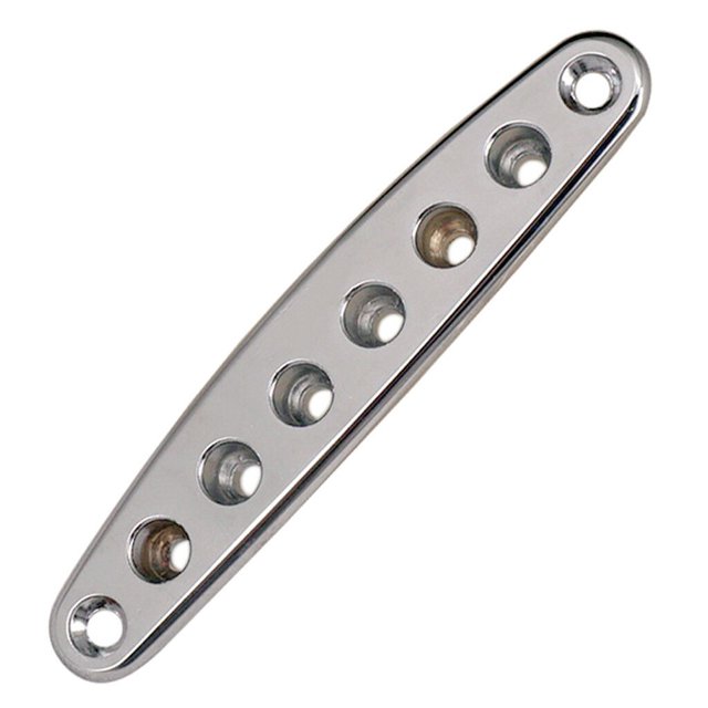 1x Electric Guitar Bridge String Thru Body Ferrules Bushing Mounting Plate 8-Hole