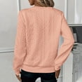 thumbnail image 3 of QQAMB Sweatshirts for Women Jacquard Quarter Zip Loose Long Sleeve with Pockets Fall Winter Pullover Tops Watermelon Red M, 3 of 7