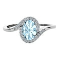 thumbnail image 4 of MauliJewels Engagement Rings for Women 1.00 Carat Aquamarine & Round White Diamond Gemstone Ring Prong-Setting 14K White Solid Gold, 4 of 4