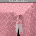 thumbnail image 4 of Eastern Dog Crate Cover, Repetitive Traditional Simple Pattern with Quatrefoil Print, Easy to Use Pet Kennel Cover Small Dogs Puppies Kittens, 7 Sizes, Pastel Pink and White, by Ambesonne, 4 of 6