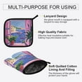 thumbnail image 3 of Yayeee Oven Mitts and Pot Holder Set of 2 Heat Resistant Kitchen Gloves Baking Hot Pad, Purple Window Scene, 3 of 5