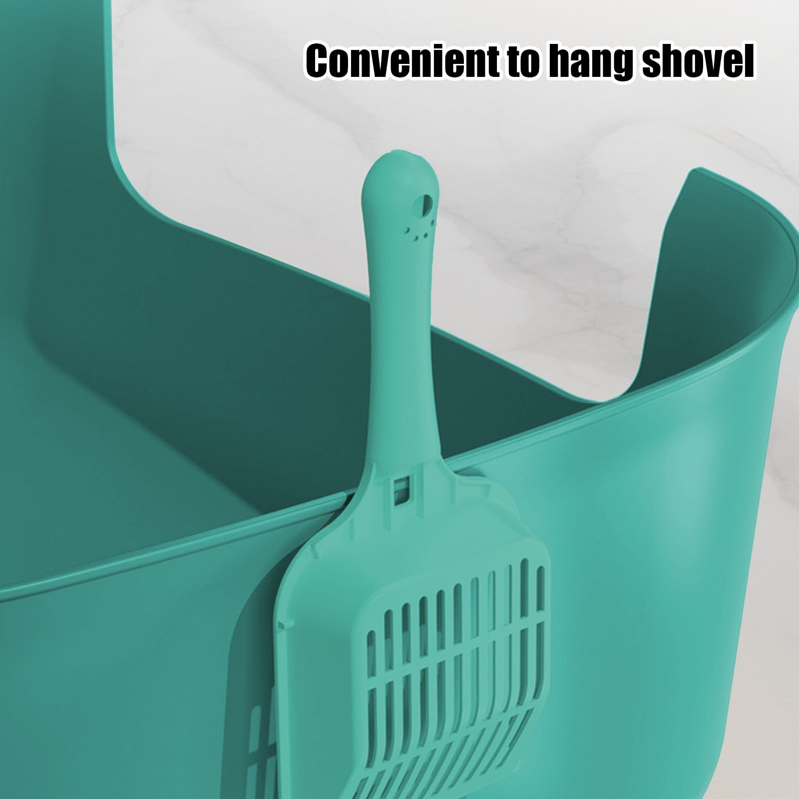 Large Cat Litter Box with High Sides, Open Kitty Litter Boxes Anti-Splashing for Indoor Cat Low Entry Cat Litter Pan for Small and Elderly Cats, Tool-Free Assembly