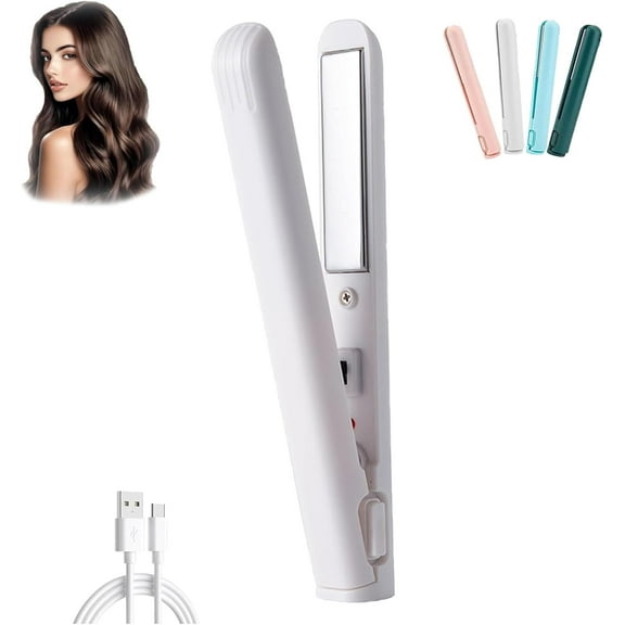 Curling Iron,Pipiup Mini Dual Purpose Curling Iron,2-in-1 Small CurlingIron for Short Hair and Long Hair,for Home or Travel (White)