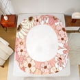 thumbnail image 5 of Homewish Cartoon Flower Daisy Twin Sheet Sets,Retro Rustic Floral Twin Fitted Sheet,Pink Orange Blossom Flat Sheet For Girls Kids,Microfiber Bedroom Decor,3pcs, 5 of 7