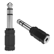 6.35 mm to 3.5 mm Stereo Audio Jack Adapter, 1/4 inch Male to 1/8 inch Female Stereo Audio for Aux Cable, Guitar Amplifier, Headphone, 2 Pack, Black