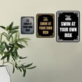 thumbnail image 4 of Signs ByLITA Portrait Round Swim At your own risk Door or Wall Sign Durable ABS Plastic | Laser Engraved | Easy Installation | Elegant Design | Pool Safety Sign (Black) - Medium, 4 of 8