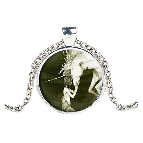 FOY-MALL Fashion Time Gem Horse Unicorn Pendant Chain Necklace XL1564N