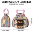 thumbnail image 5 of Pioneer Flower Drawstring Lunch Bag Women - Drawstring Lunch Bag Insulated for Work Office - Stain-Resistant Large Lunchbags for Women with Multi-Pockets, 5 of 6