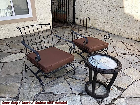 QQbed Outdoor Deep Seat Cushion Covers with Zipper, 24 x 22 x 4 inch, Brown, 4 Count