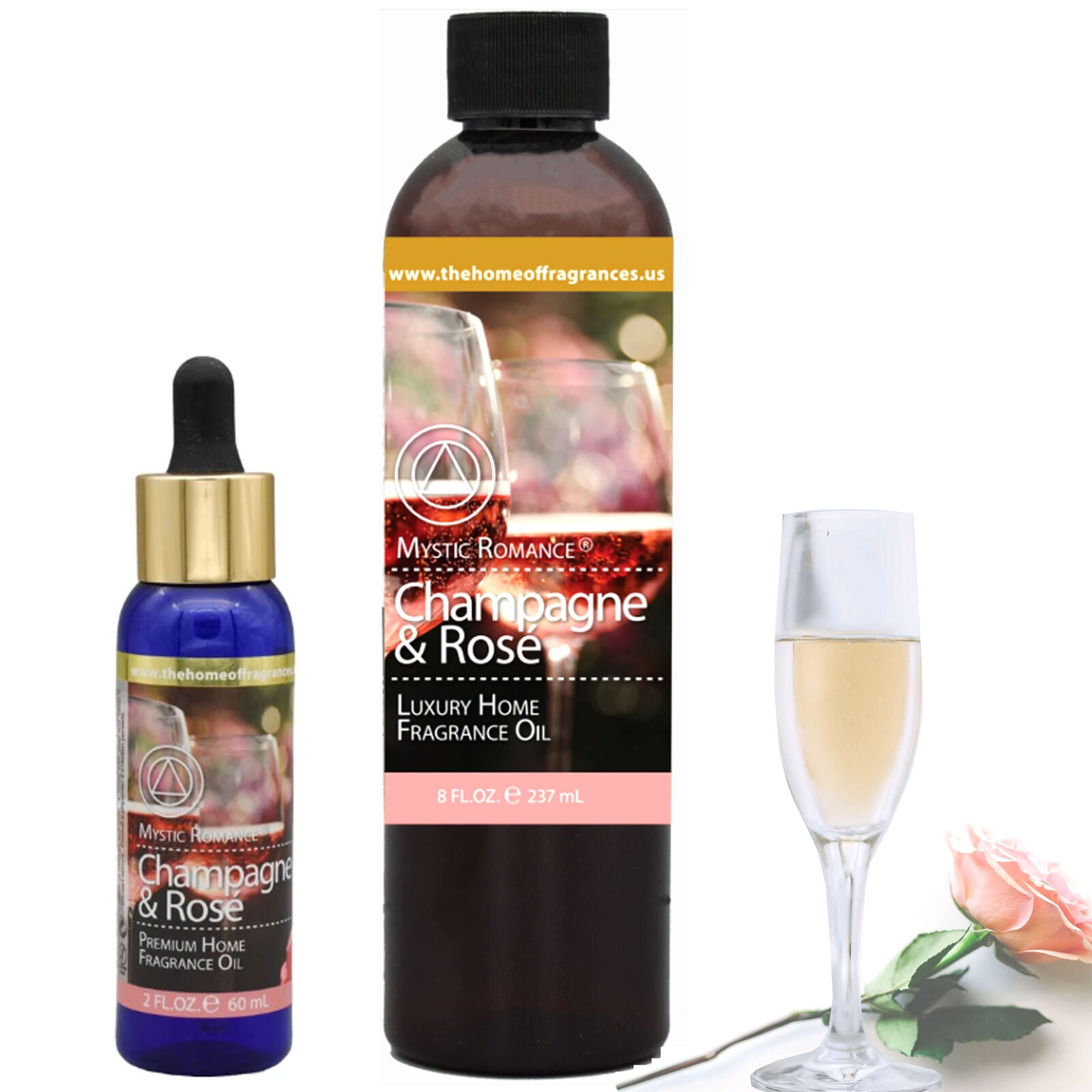 2 Champagne Rose Fragrance Oil Diffuse Refill Burner Reed Potpourri