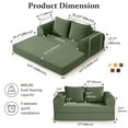 thumbnail image 2 of COOLHUT 63" W Combination Sofa, Sponge Floor Sofa, High Rebound Density Sponge Sofa Couch with Two Big Pillows, Six Forms Floor Sofa Couch Three Seats Sofa Bed for Living Room, Bedroom, Oliver Green, 2 of 12