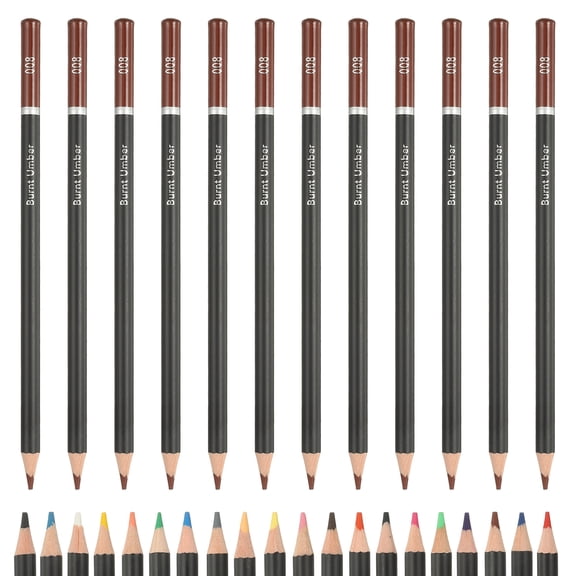 Brown Color Drawing Pencils for Adult Coloring Books, 12 Pcs