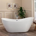 thumbnail image 4 of Altair Design Alana 70" x 32" Freestanding Soaking Acrylic Bathtub in White, 4 of 16