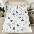 thumbnail image 2 of Feelyou Chic Love Heart Queen Sheet Sets for Kid, Abstract Grey Flat Sheet, Modern Fashion Cartoon Queen Fitted Sheet, Breathable Home Decor, 4pcs, 2 of 7
