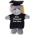 thumbnail image 2 of Made by Aliens Plush Stuffed Animal Toys 12 Inches Present Gifts for Graduation Day, Personalized Text, Name or Your School Logo on Gown, Best for Any Grad School Kids (Graduation Elephant Black Gown, 2 of 2