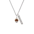 thumbnail image 2 of Delight Jewelry Goldtone Wide Black Dots on Translucent Brown Spinner Silvertone Mother Daughter Bar Charm Necklace, 23", 2 of 4