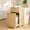 Oak-03, variant on 13 Gallon Garbage Can Cabinet, 20" Fluted Pull Out Trash Can with Drawer and 3 Hooks, Wood Laundry Hamper Cabinet, for Kitchen, Living Room, Bedroom