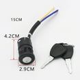 thumbnail image 1 of Yimiti Ignition Key Switch 3 Wire Position For Electric Scooter E-Bike Lock+Key,M, 1 of 9