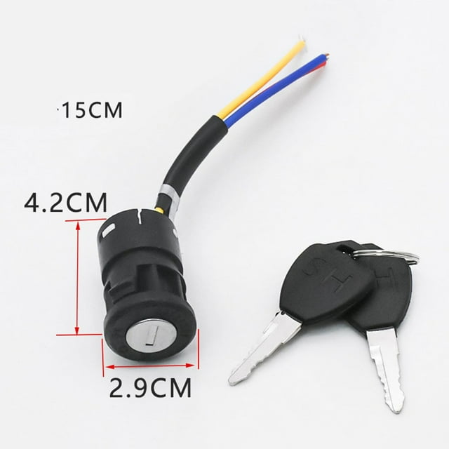 Ignition Key Switch 3 Wire Position for Electric Scooter E-Bike Lock+Key