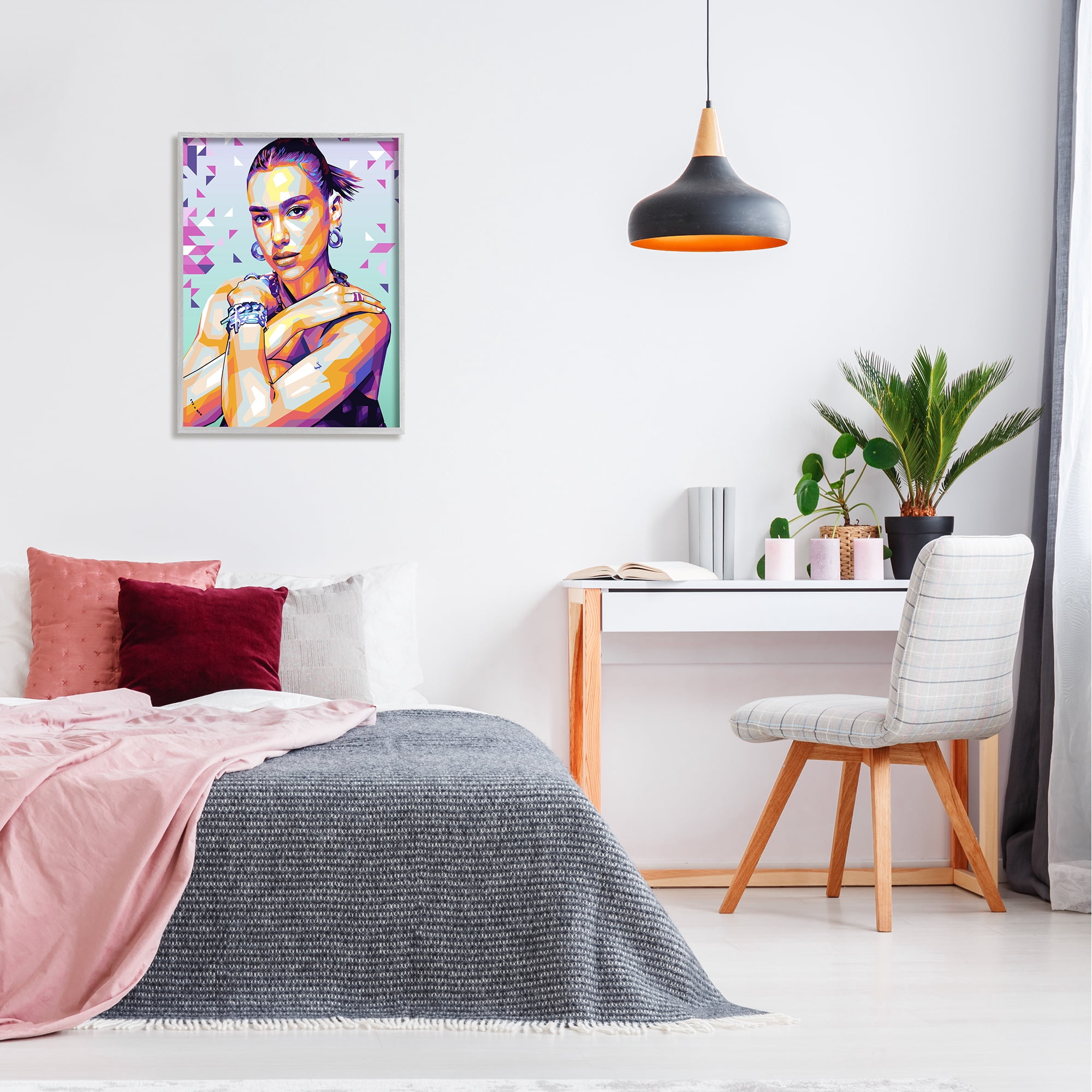 Stupell Industries Fashionista with Accessories Abstract Painting Gray Framed Art Print Wall Art, 24 x 30