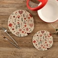 thumbnail image 2 of Coolnut Heart Tree Round Woven Potholders Set Trivets for Hot Dishe Heat Resistant Non-Slip Trivets for Cooking and Baking Kitchen Home Decor, 2 of 7