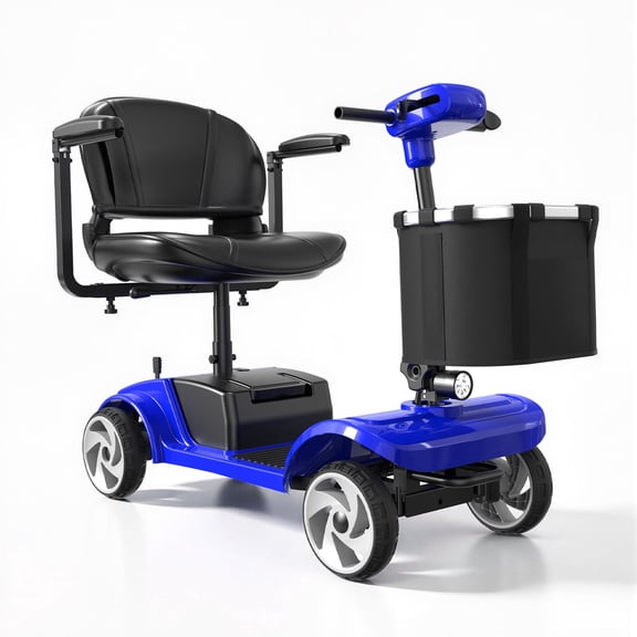 4-Wheel Mobility Scooter for Adults & Seniors, 350W Electric Powered Wheelchair, 6 MPH, 14.6 Miles Range, 24V 12Ah Removable Battery, Portable Scooter for Indoor Outdoor Shopping & Travel