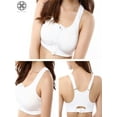thumbnail image 5 of Luxtrada Women's Seamless Sport Bra Active Gym Yoga Workout Sports Bras Wireless Zip Front Mesh Racerback High Impact (White,M), 5 of 7